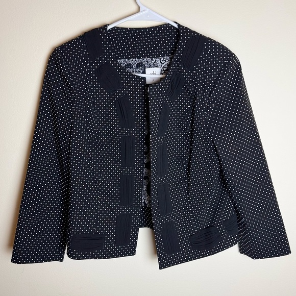 CAbi Jackets & Blazers - CAbi Black and White Polka Dot Blazer Size 4 Business Casual
